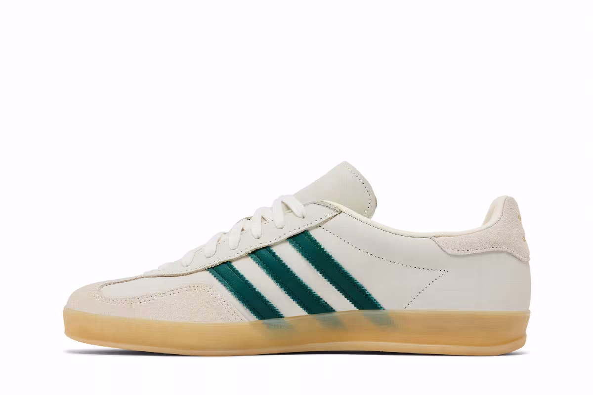 adidas Gazelle Indoor Cream White Collegiate Green Gum, view 4