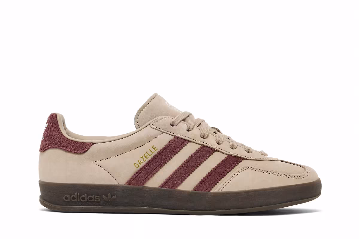 adidas Originals Gazelle Indoor Trace Khaki Fox Brown Cloud White, view 2