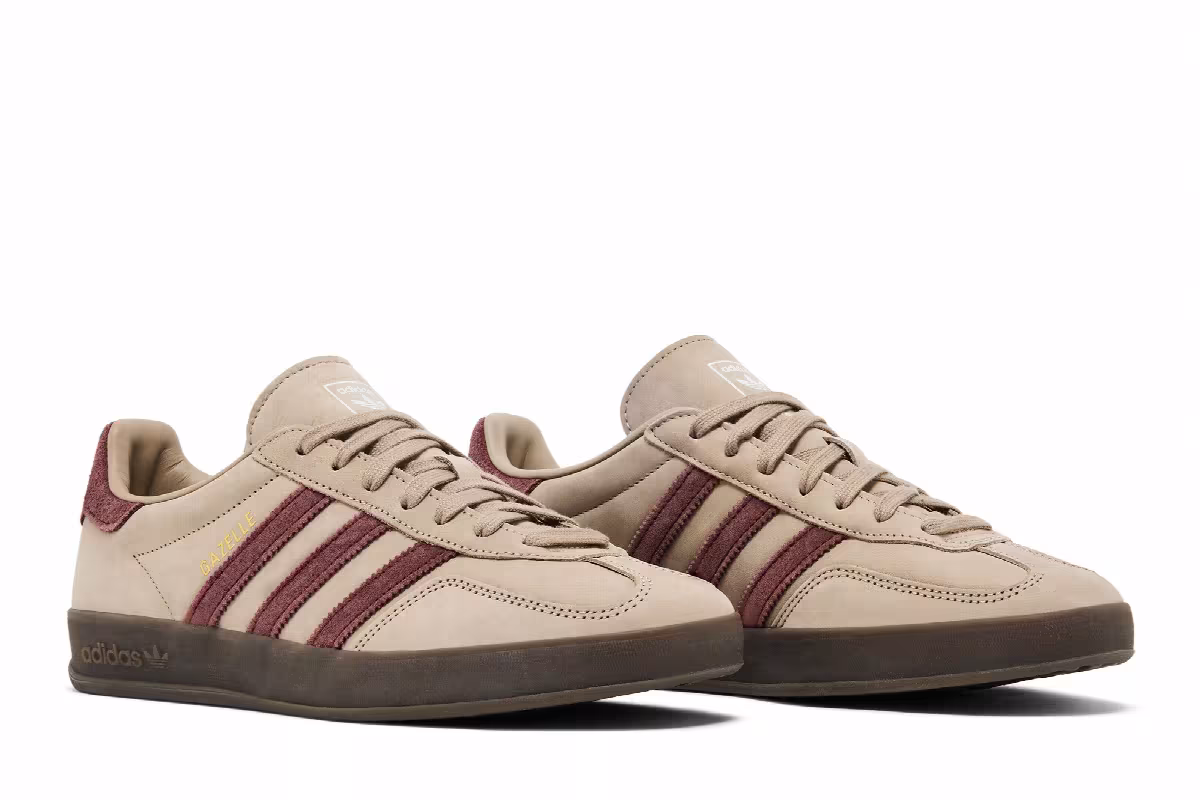 adidas Originals Gazelle Indoor Trace Khaki Fox Brown Cloud White, view 9