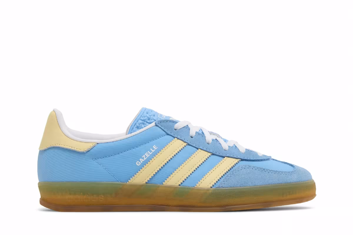 adidas Women's Gazelle Indoor Blue Burst Yellow, view 2