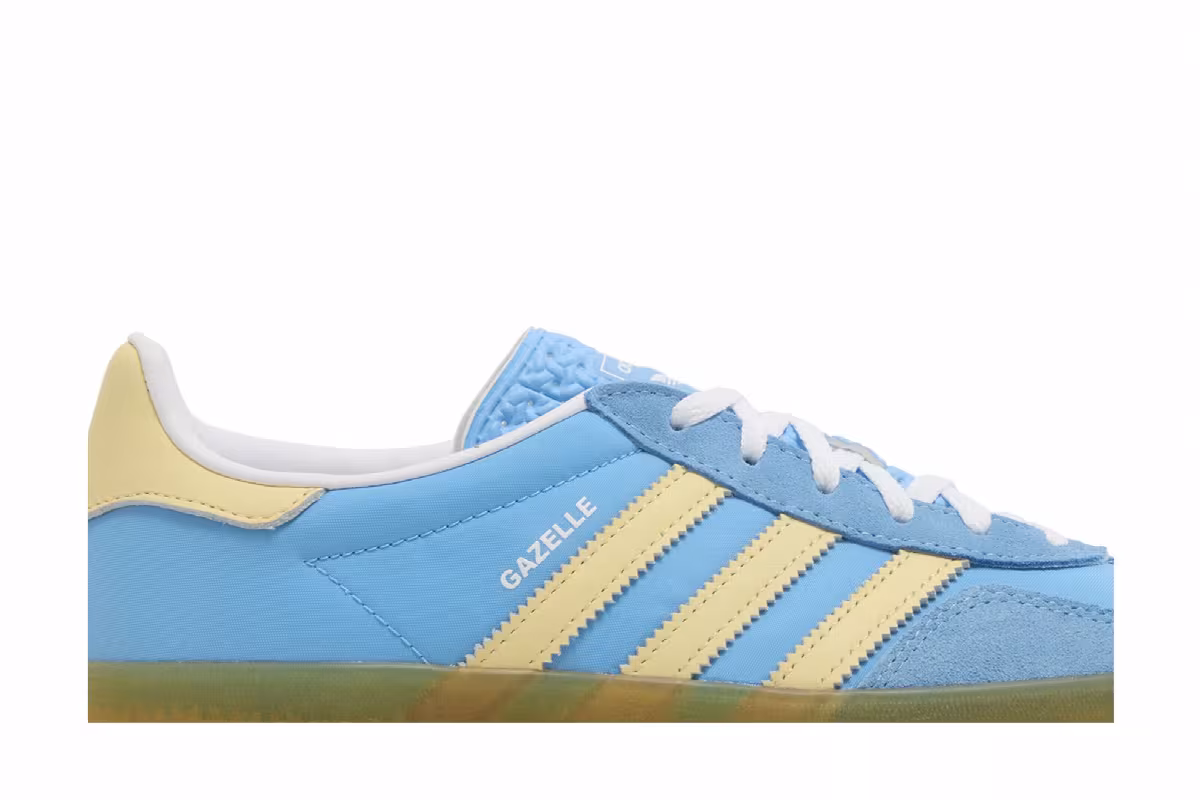 adidas Women's Gazelle Indoor Blue Burst Yellow, view 3