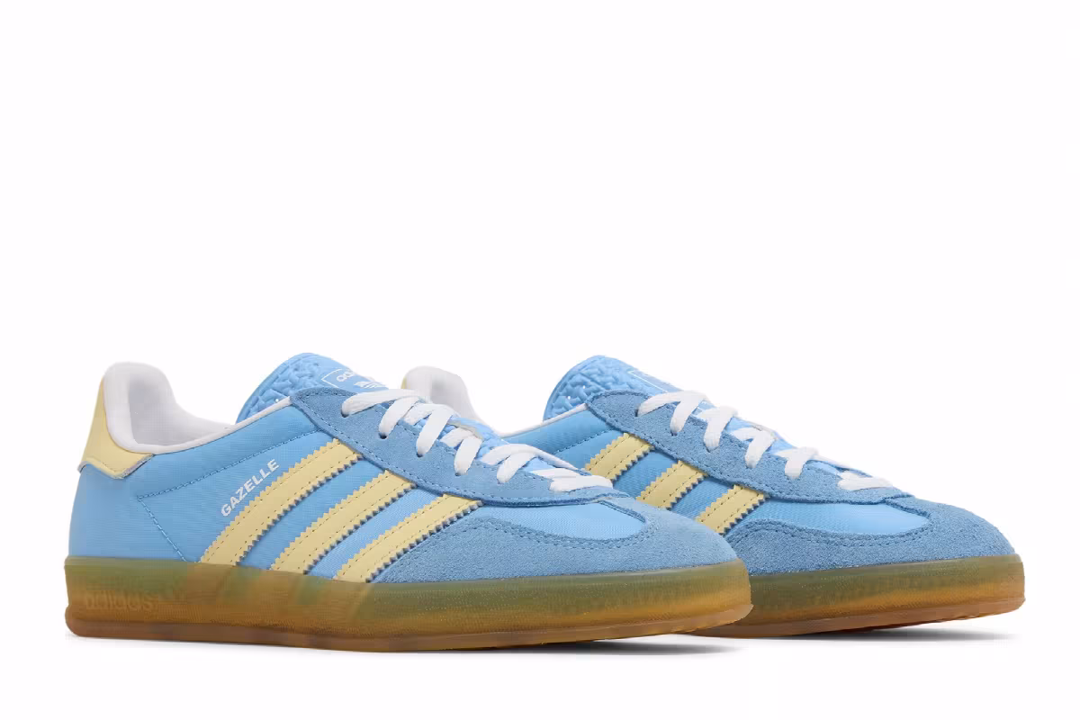 adidas Women's Gazelle Indoor Blue Burst Yellow, view 9