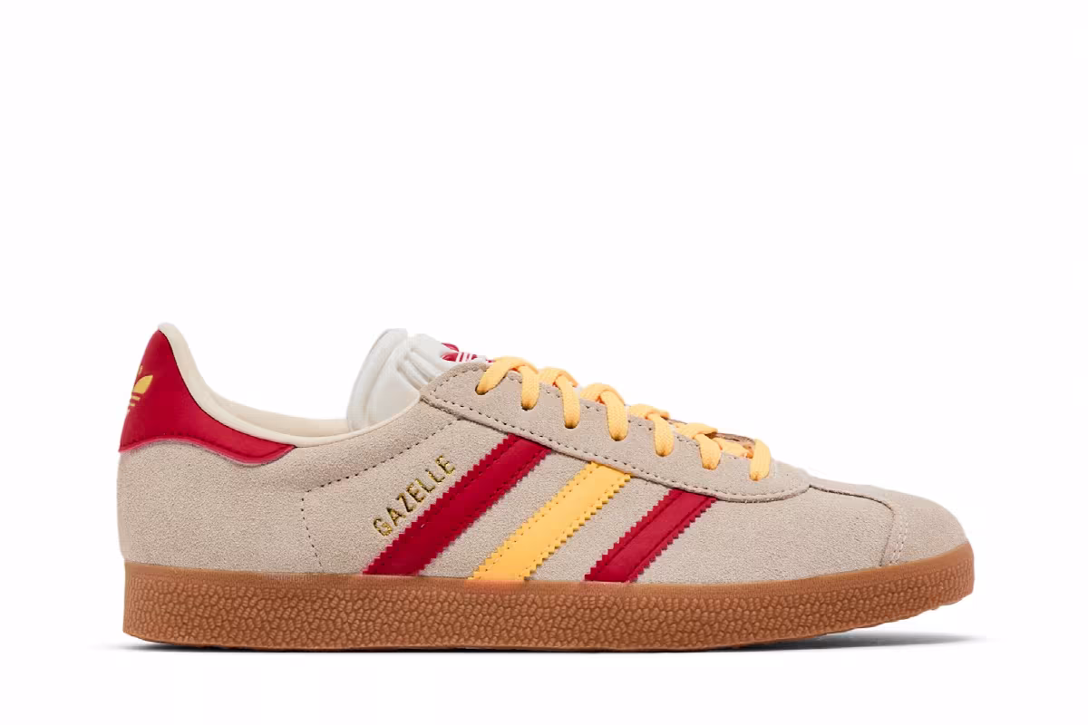 adidas Women's Gazelle White Spark Scarlet, view 2