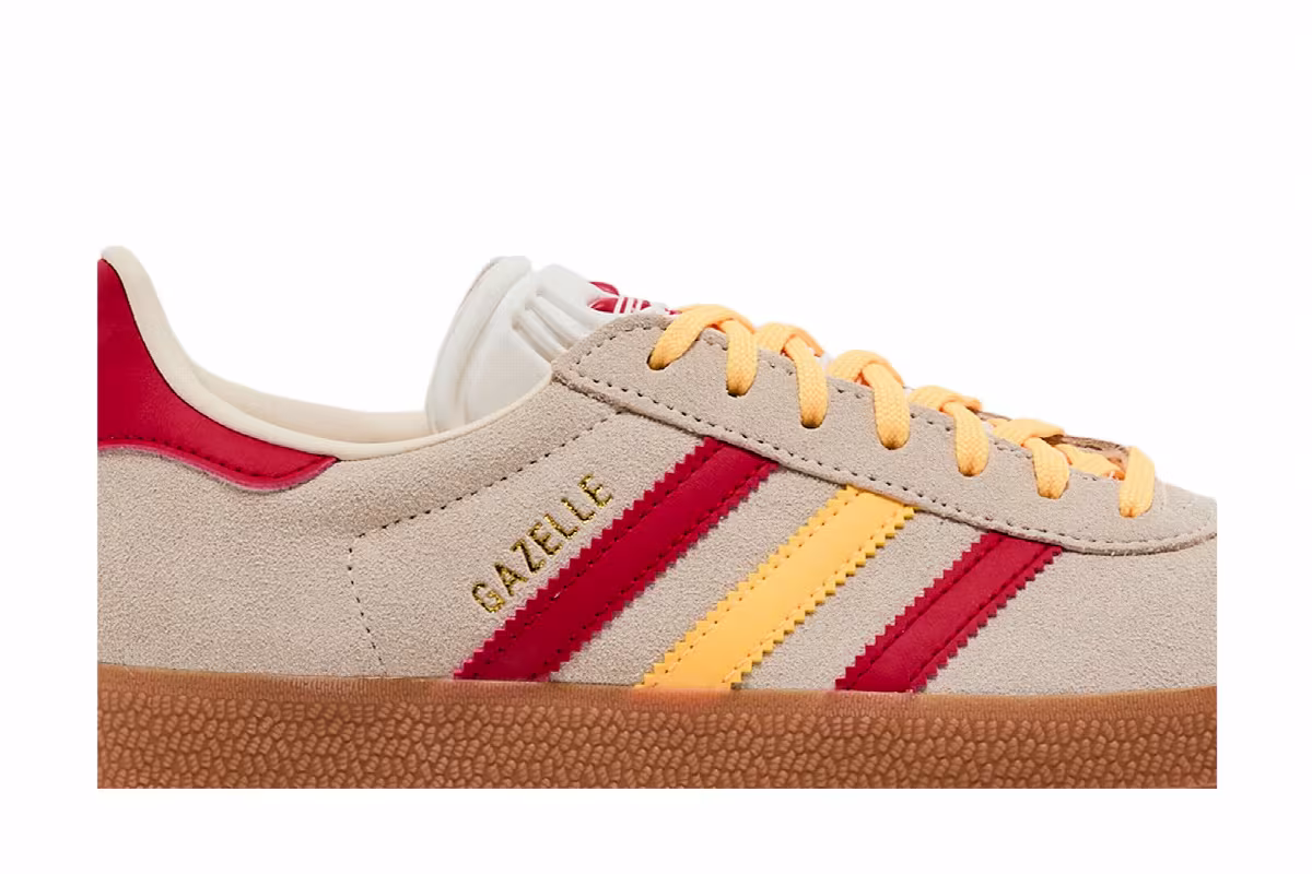 adidas Women's Gazelle White Spark Scarlet, view 3