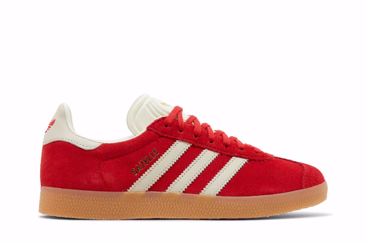 adidas Women's Gazelle Scarlet Aluminum, view 2