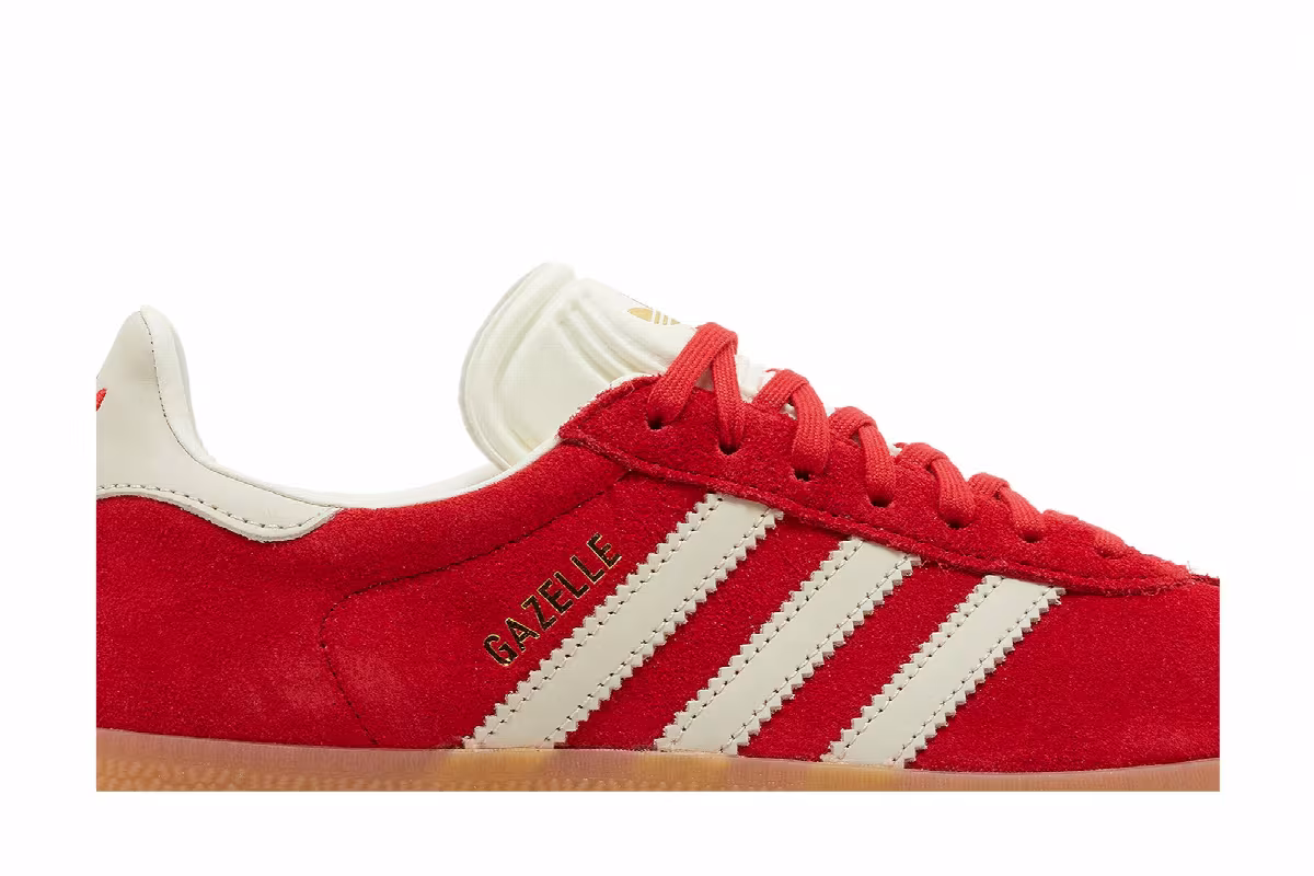 adidas Women's Gazelle Scarlet Aluminum, view 3