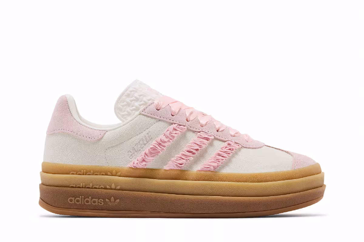 adidas Women's Gazelle Bold Pink Ruffle Lace, view 2