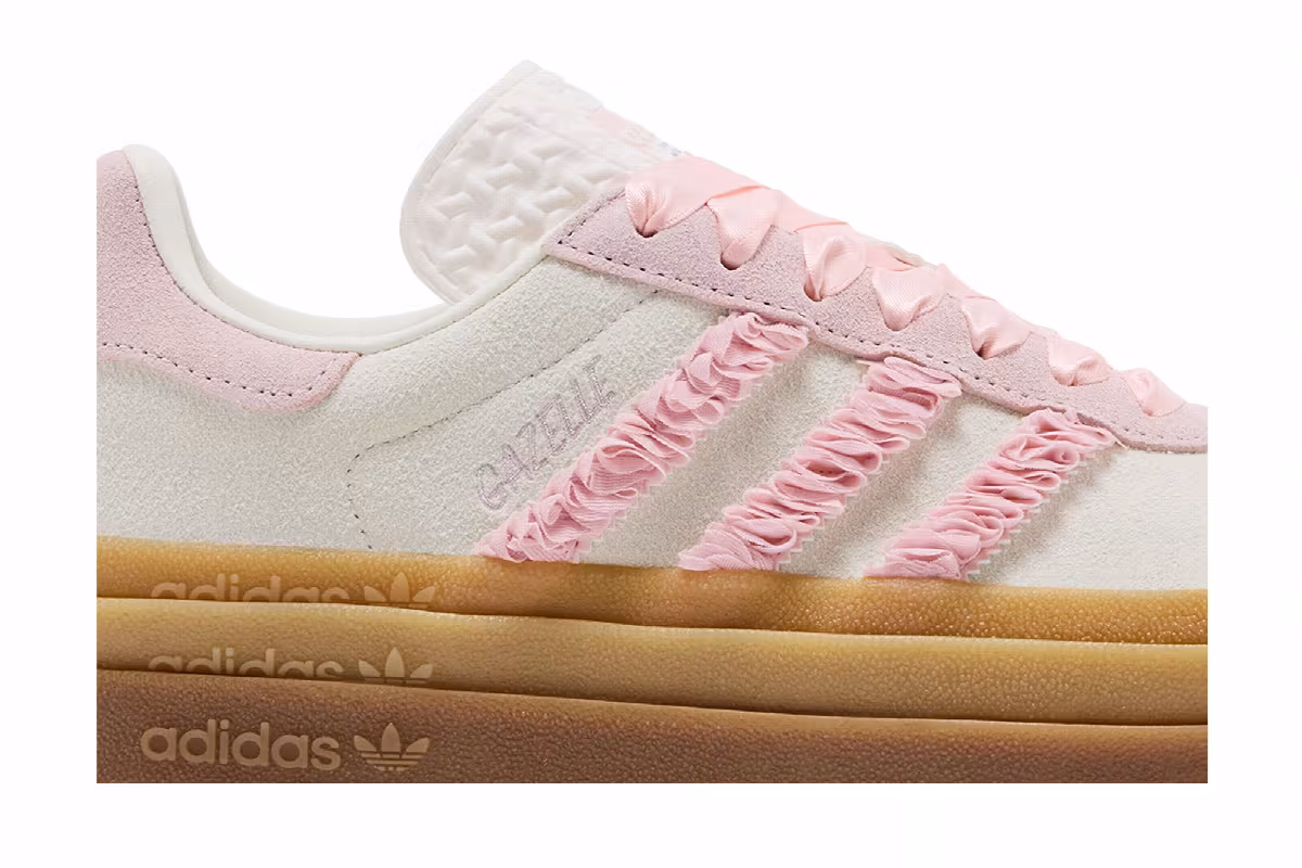 adidas Women's Gazelle Bold Pink Ruffle Lace, view 3