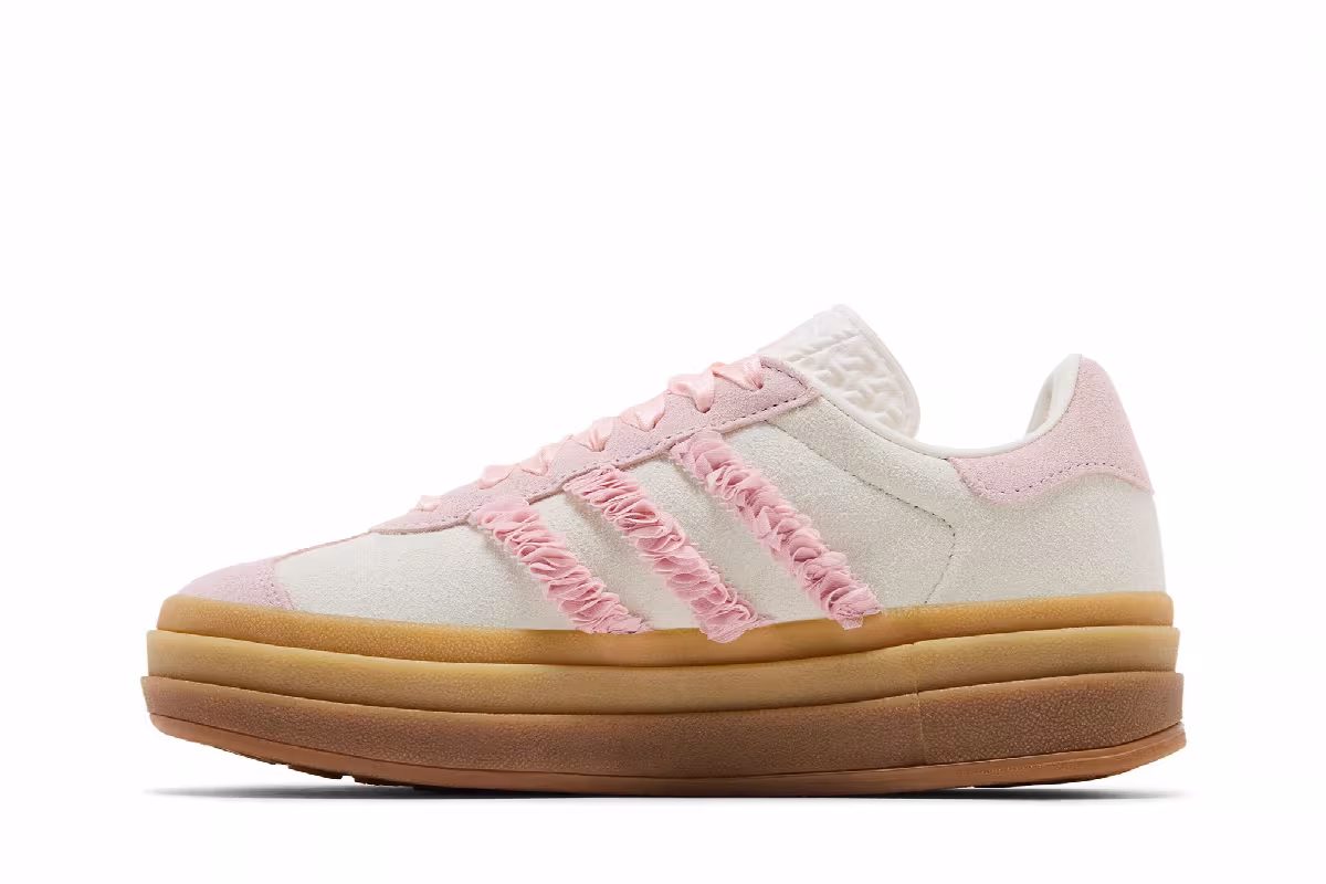 adidas Women's Gazelle Bold Pink Ruffle Lace, view 4