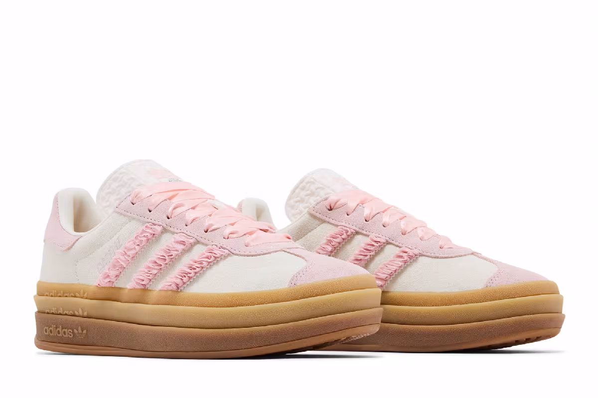 adidas Women's Gazelle Bold Pink Ruffle Lace, view 9