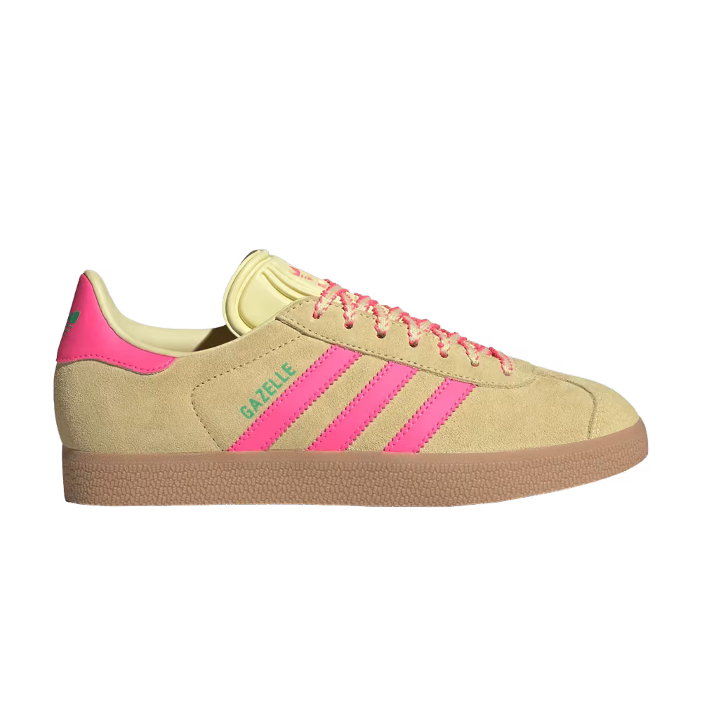 adidas Women's Gazelle Yellow Lucid Pink