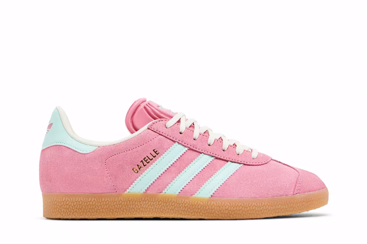 adidas Women's Gazelle Bliss Pink Clear Mint, view 2