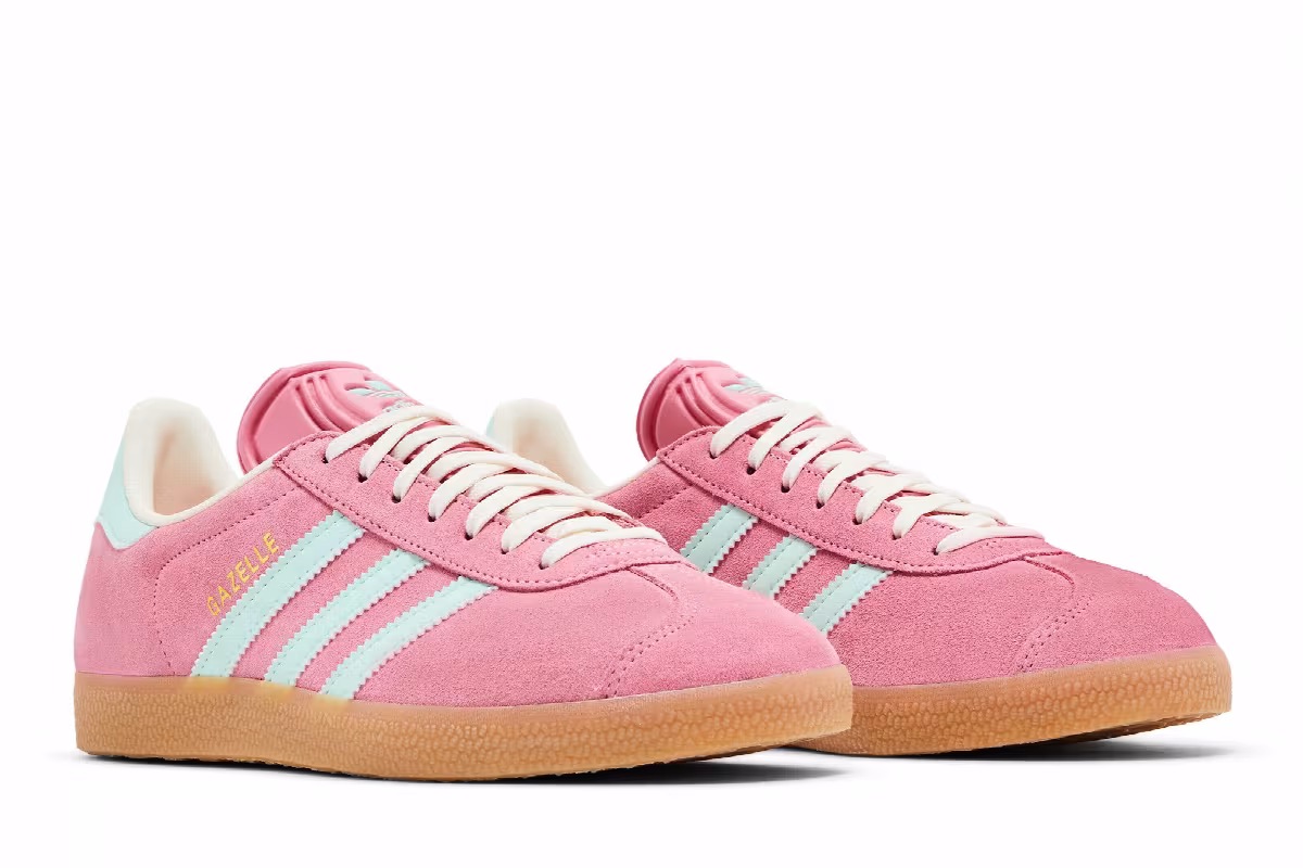 adidas Women's Gazelle Bliss Pink Clear Mint, view 9