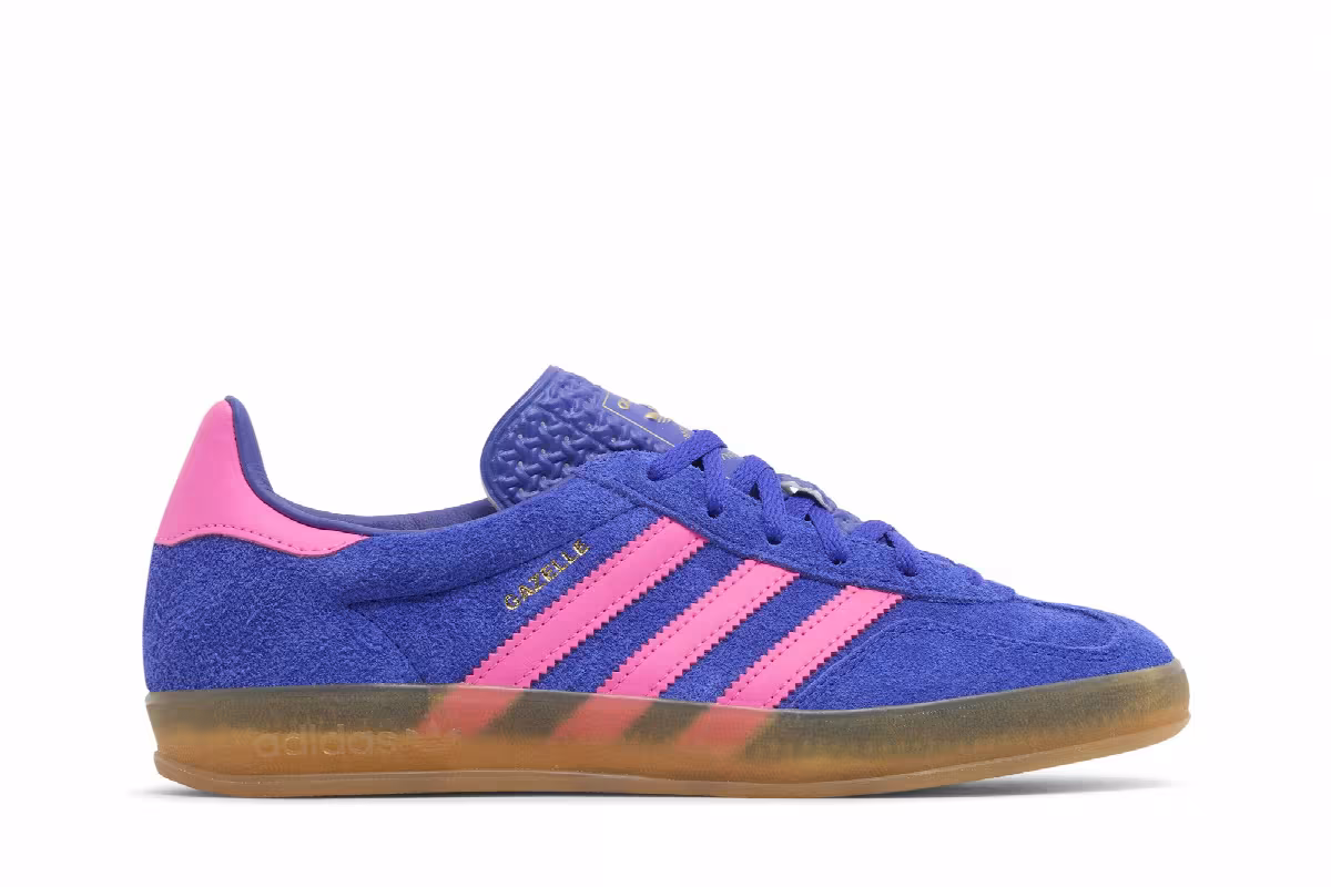 adidas Women's Gazelle Indoor Blue Lucid Pink, view 2