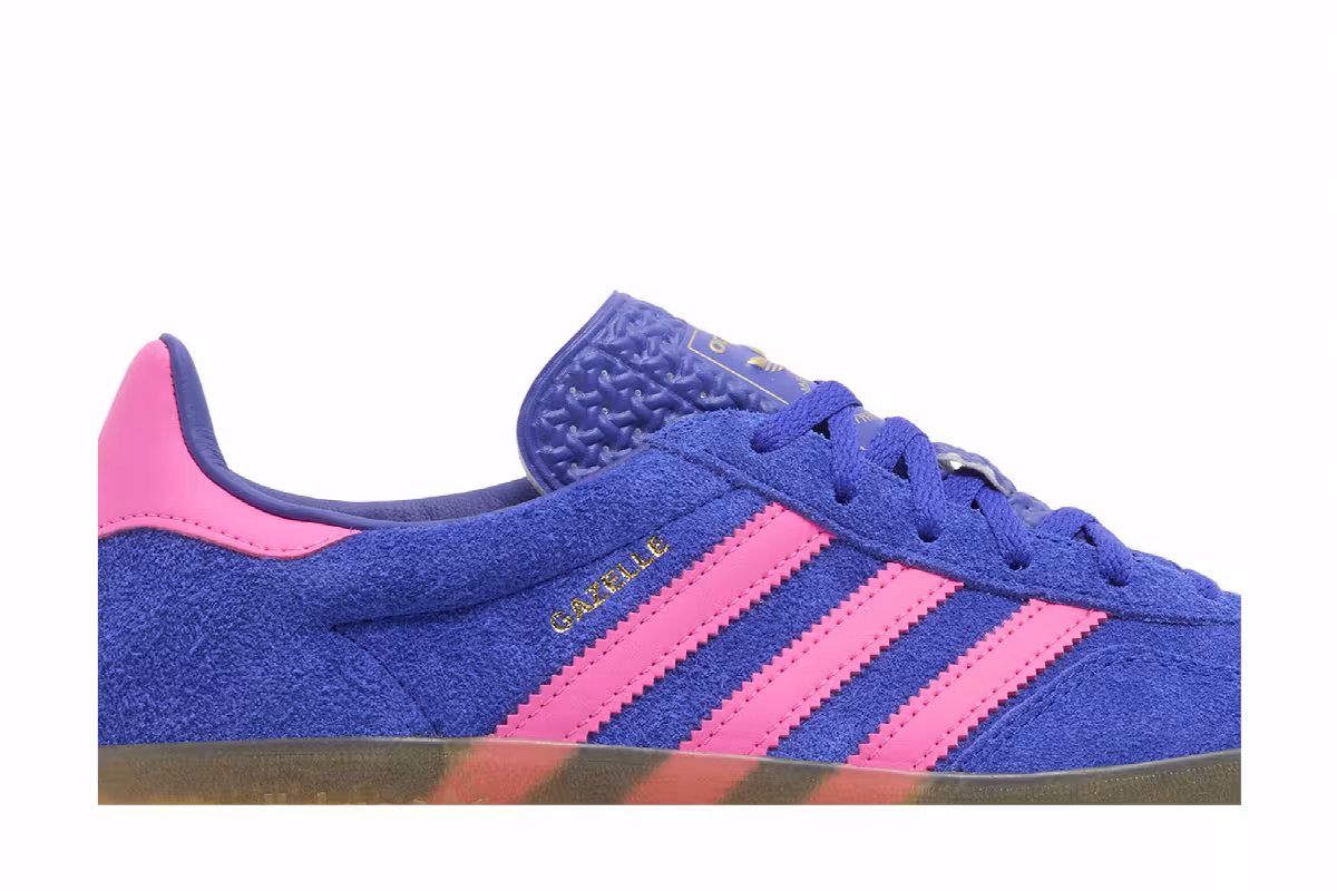 adidas Women's Gazelle Indoor Blue Lucid Pink, view 3