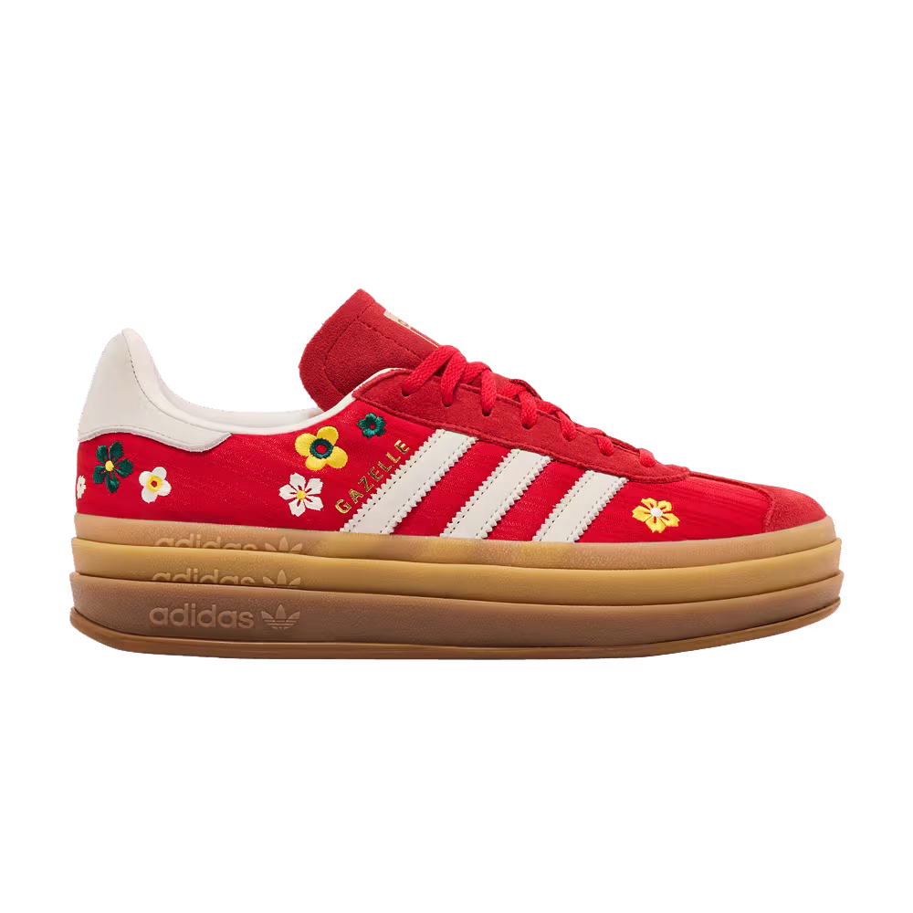 adidas Women's Gazelle Bold Better Scarlet Off White Yellow