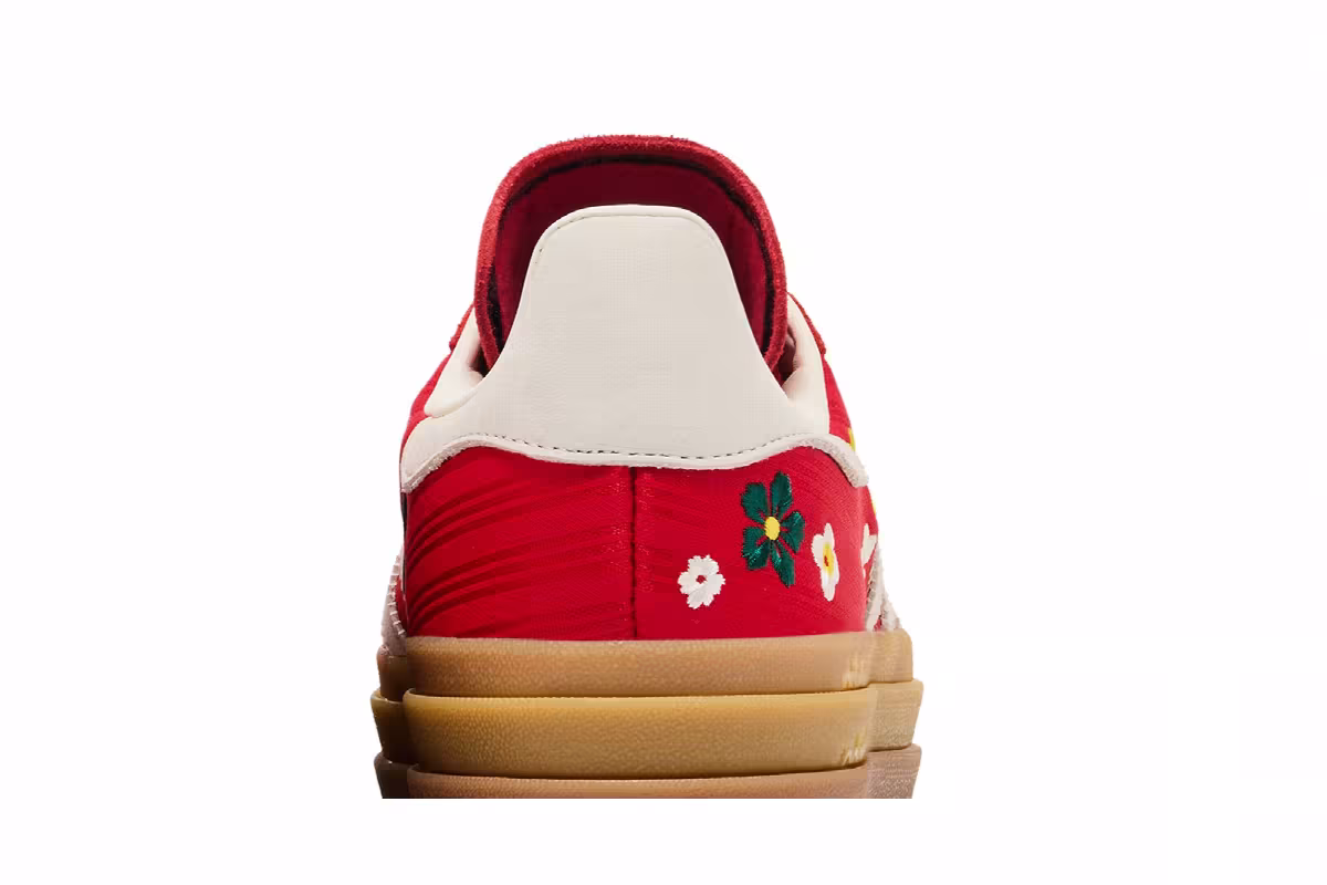 adidas Women's Gazelle Bold Better Scarlet Off White Yellow, view 8