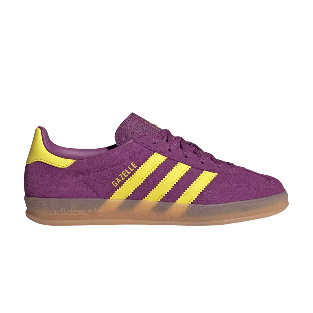 adidas Women's Gazelle Indoor Rich Mauve Yellow