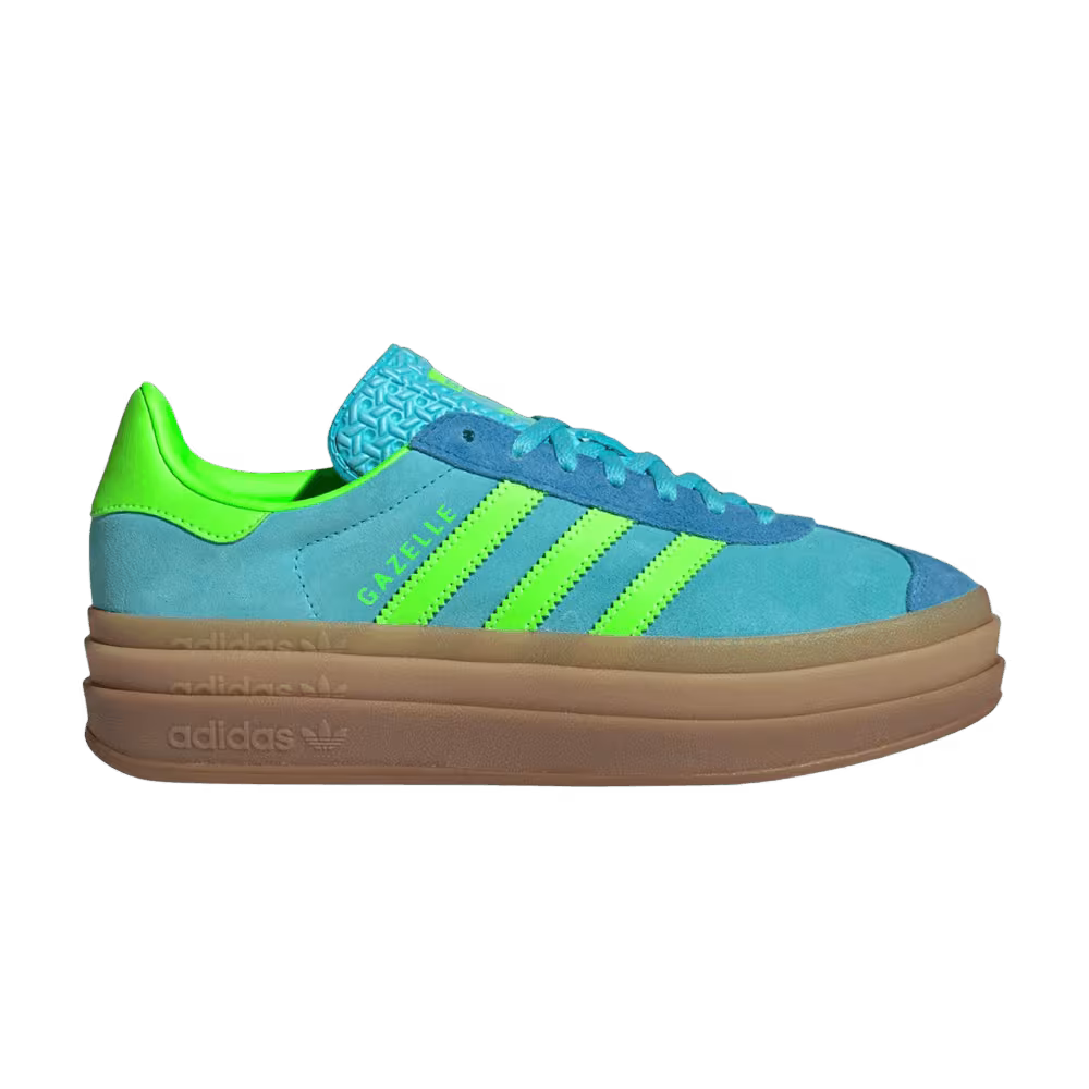 adidas Women's Gazelle Bold Blue Glow Solar Green