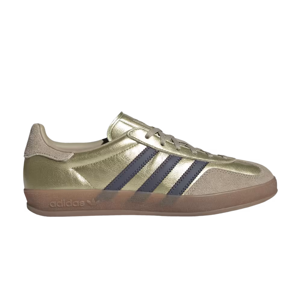 adidas Women's Gazelle Indoor Gold Metallic Aurora Onix Wonder Cargo