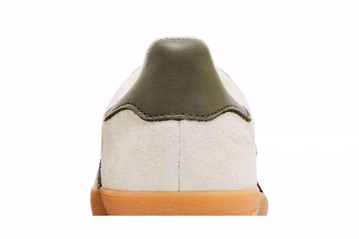 adidas Women's Gazelle Indoor White Olive Strata, view 8