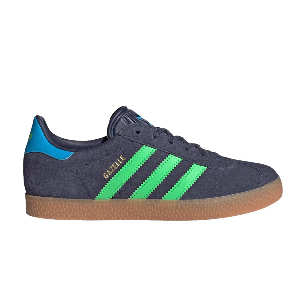 adidas Gazelle J Shadow Navy Screaming Green Lucid Aquamarine