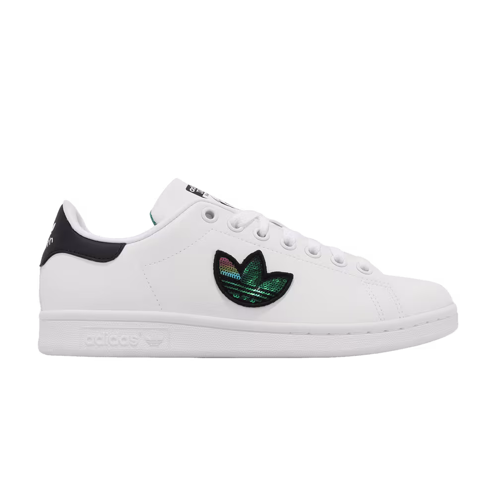Adidas Stan Smith J Trefoil Sequins - White