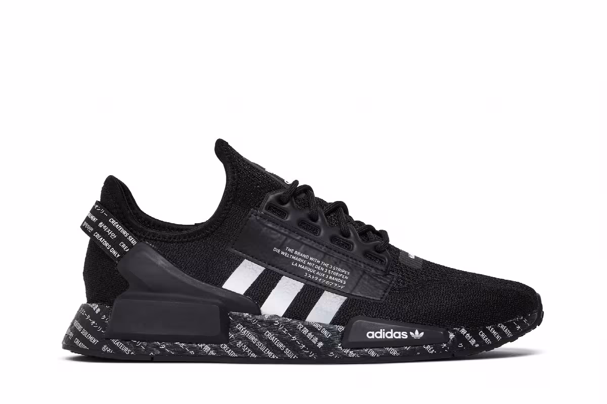 Adidas NMD_R1 V2 Script - Black, view 2
