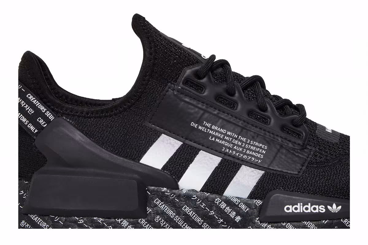 Adidas NMD_R1 V2 Script - Black, view 3