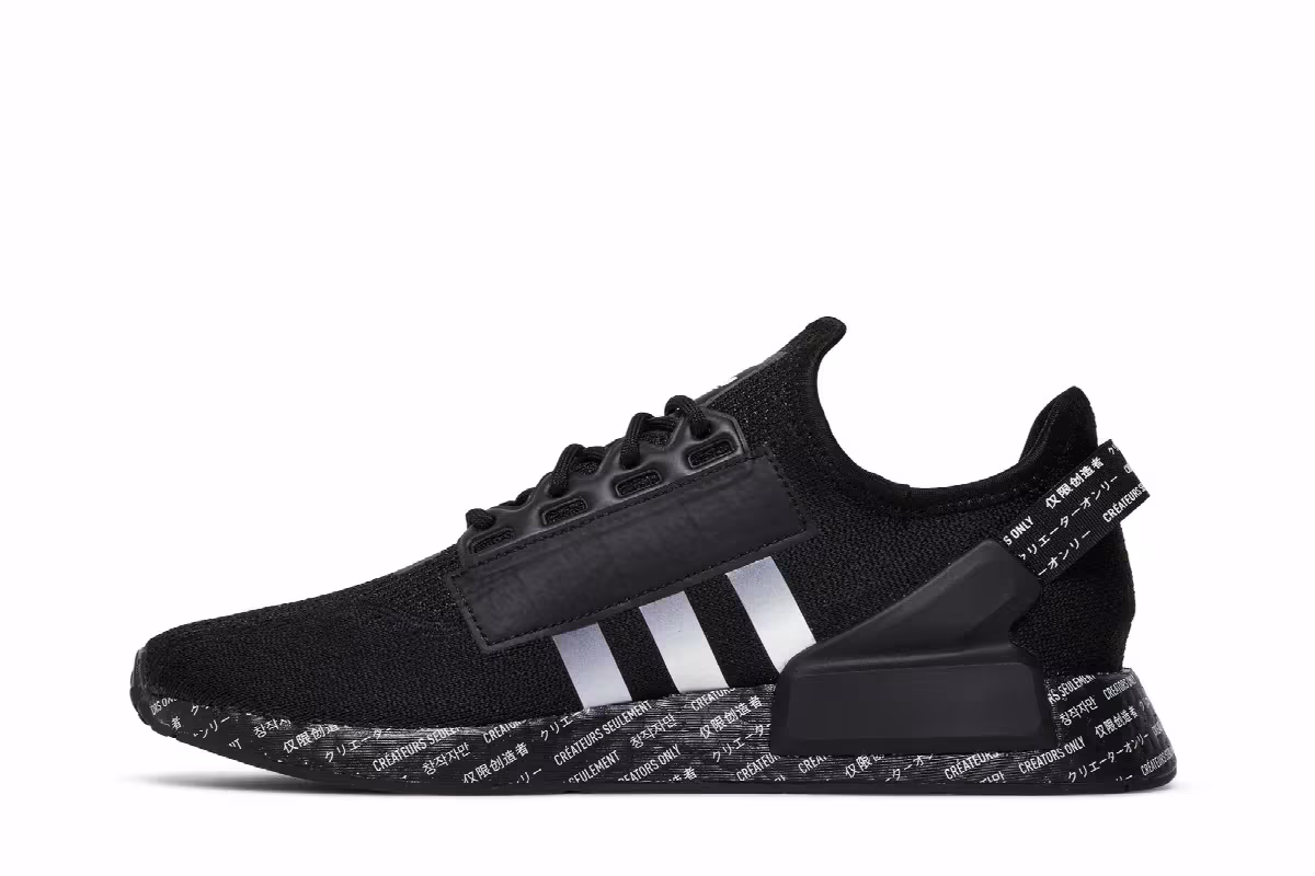 Adidas NMD_R1 V2 Script - Black, view 4