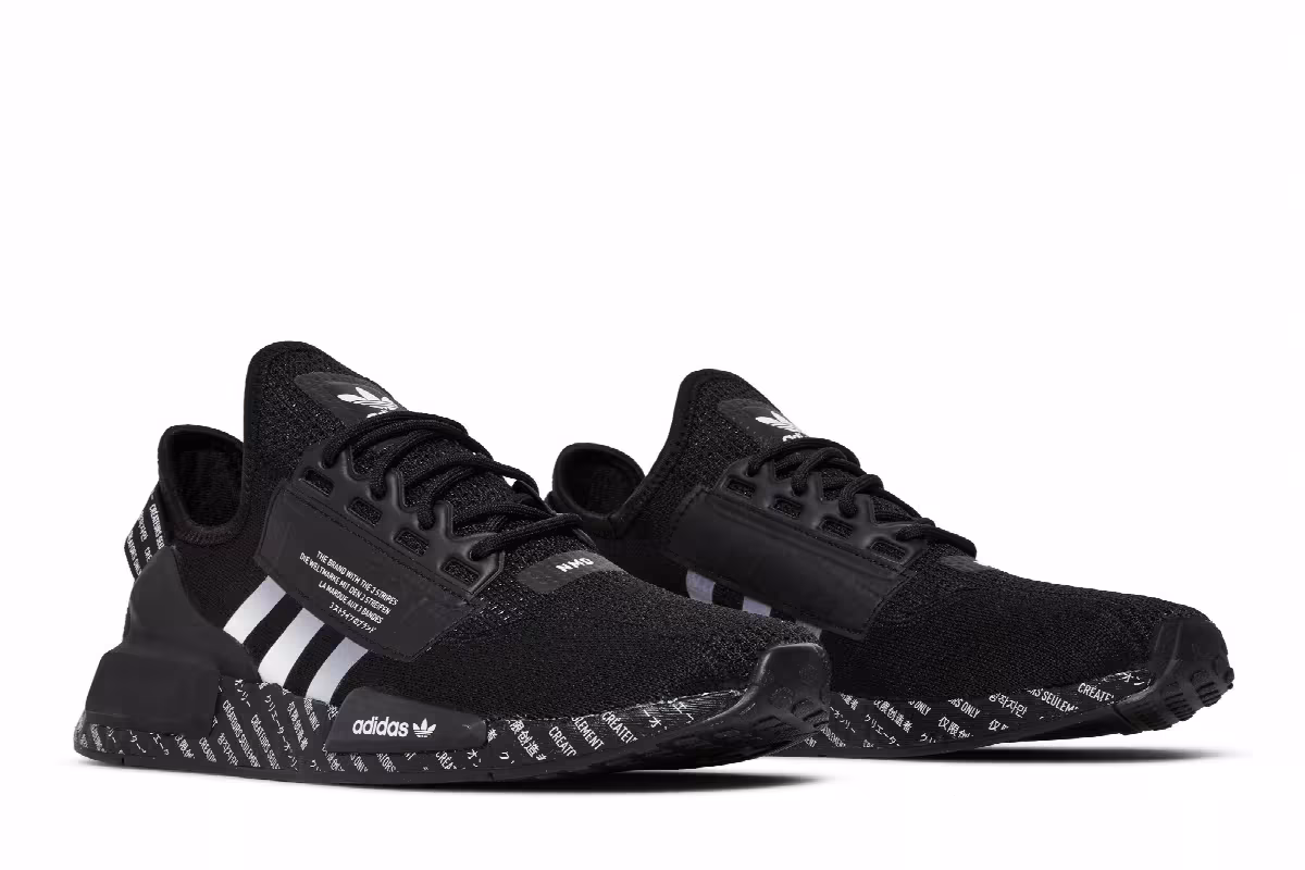 Adidas NMD_R1 V2 Script - Black, view 9