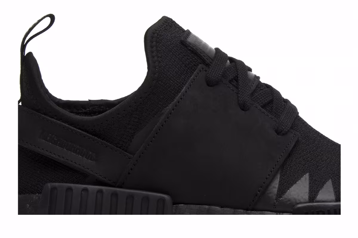 Neighborhood x adidas NMD_R1 Primeknit Triple Black, view 3