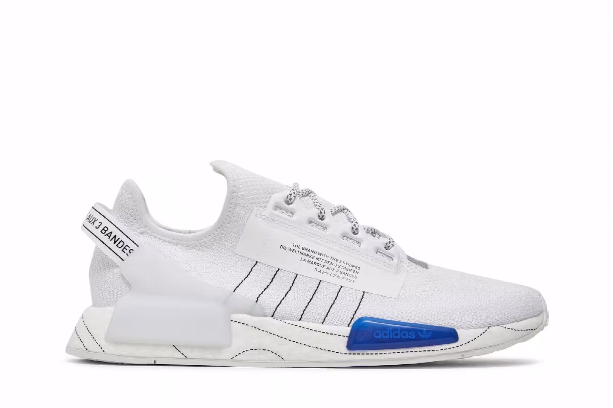 adidas NMD_R1 V2 White Bold Blue, view 2