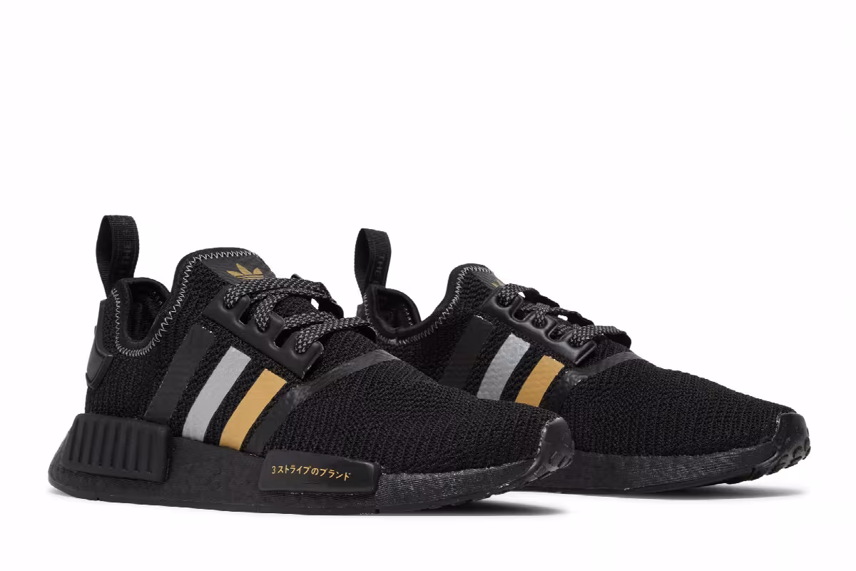 Adidas NMD_R1 Black Gold Metallic, view 9