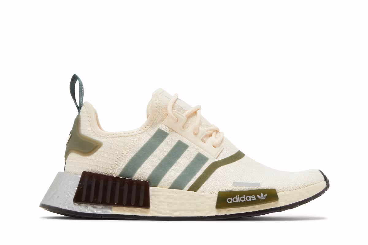 adidas Women's NMD_R1 White Focus Olive, view 2