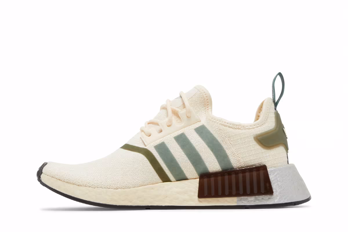 adidas Women's NMD_R1 White Focus Olive, view 4