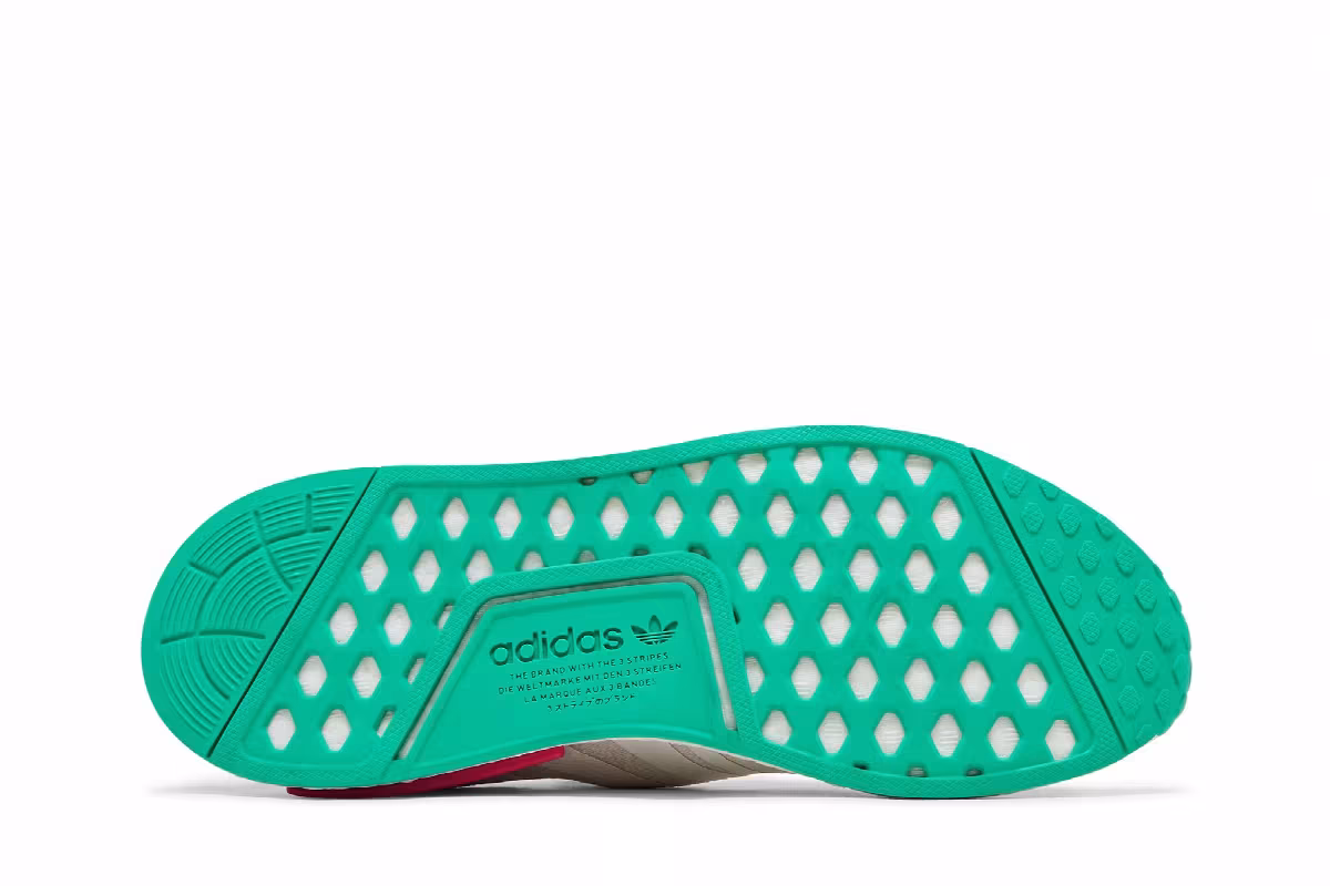 adidas Women's NMD_R1 White Magenta Green, view 5