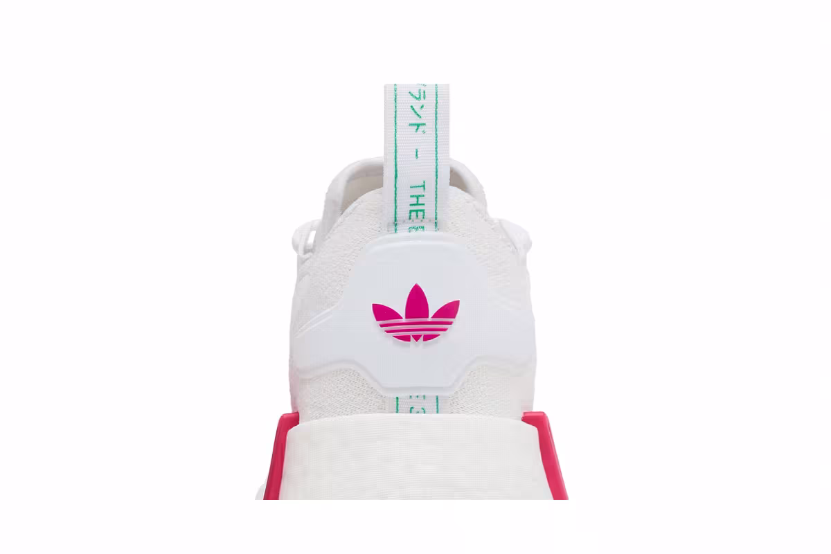 adidas Women's NMD_R1 White Magenta Green, view 8