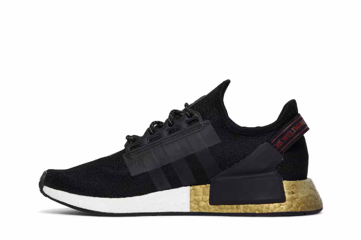 Adidas NMD_R1 V2 J Black Gold Metallic, view 4