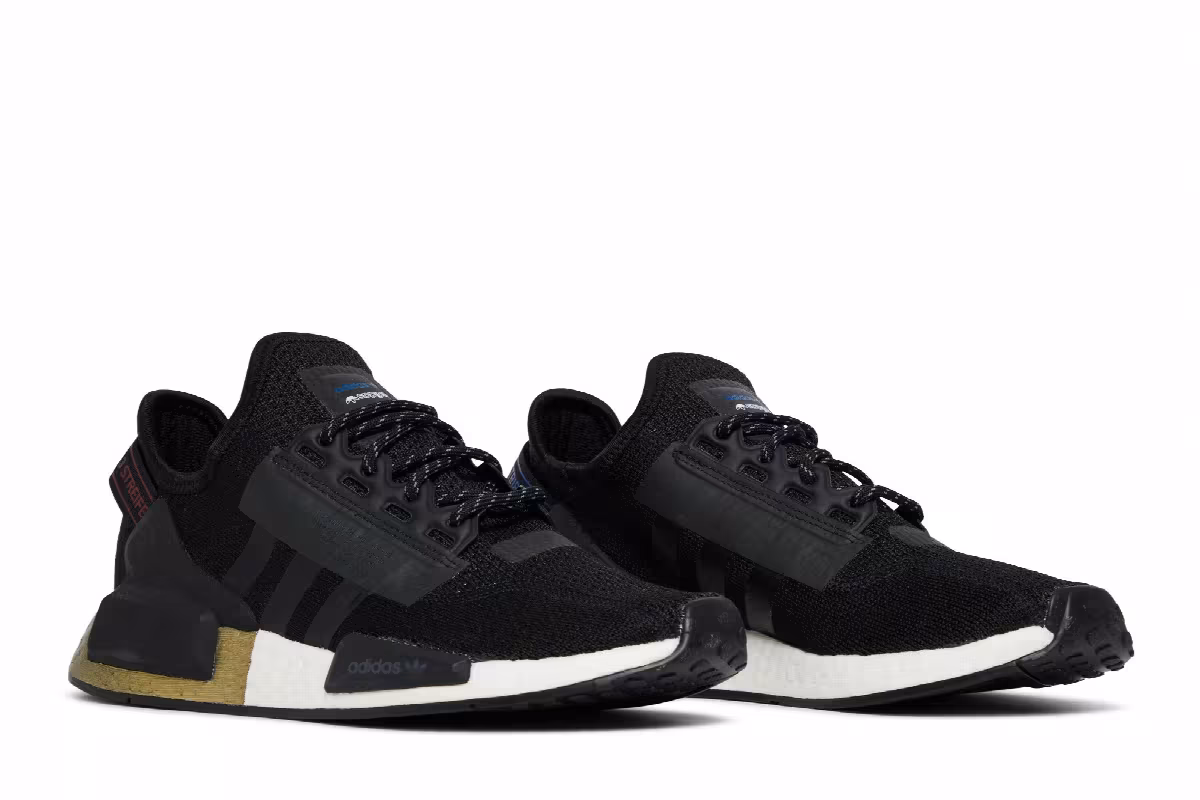 Adidas NMD_R1 V2 J Black Gold Metallic, view 9