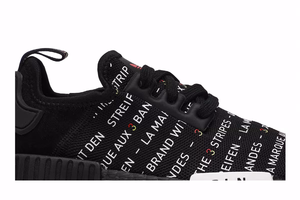 Adidas NMD_R1 Black White Yellow, view 3