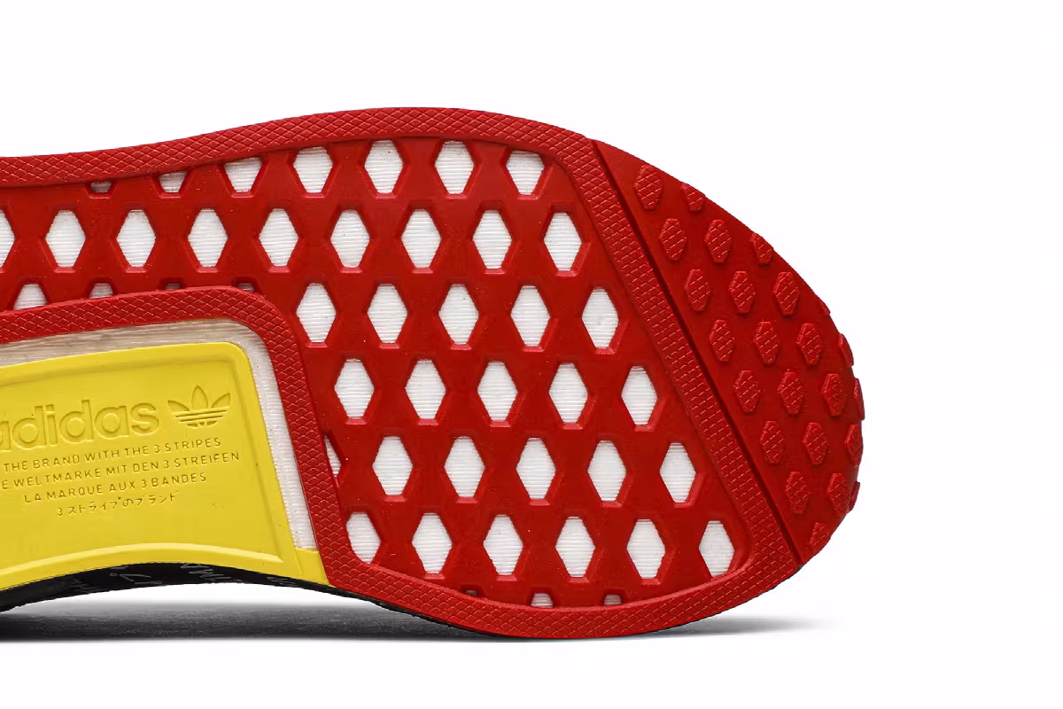 Adidas NMD_R1 Black White Yellow, view 6