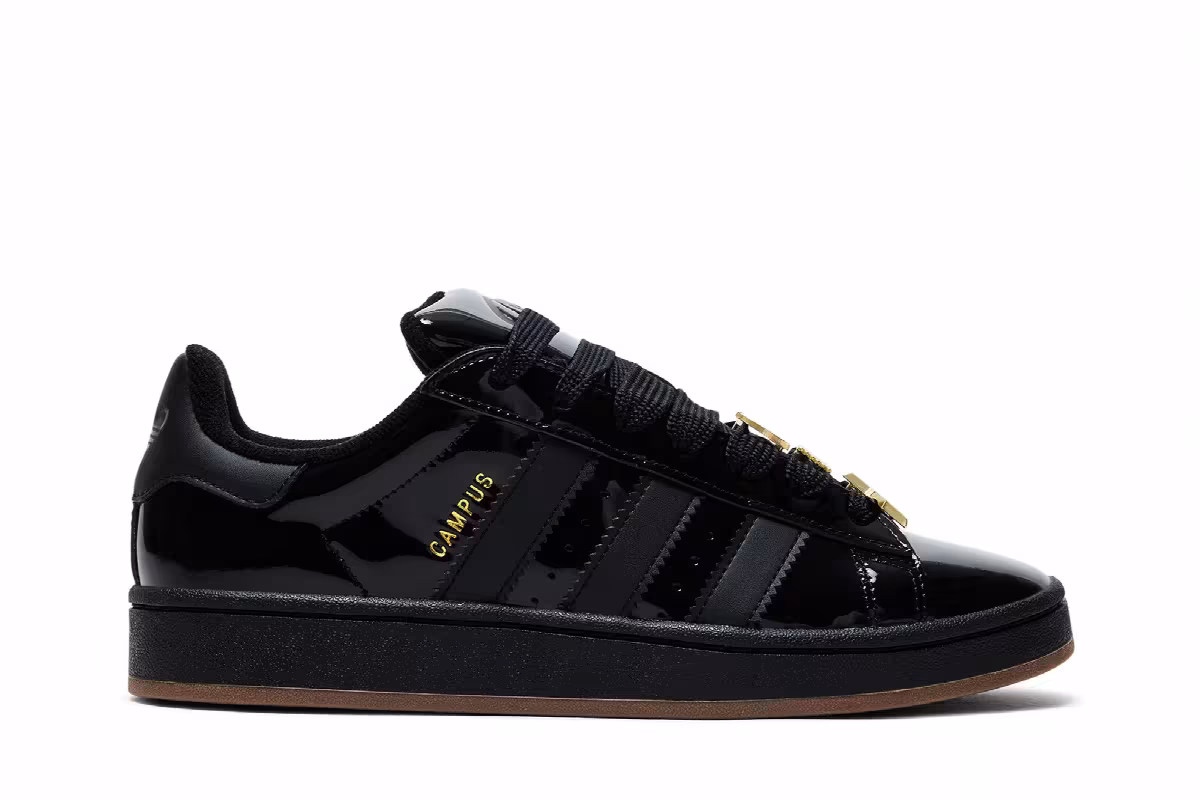 adidas Women's Campus 00s Core Black Gold Metallic, view 2