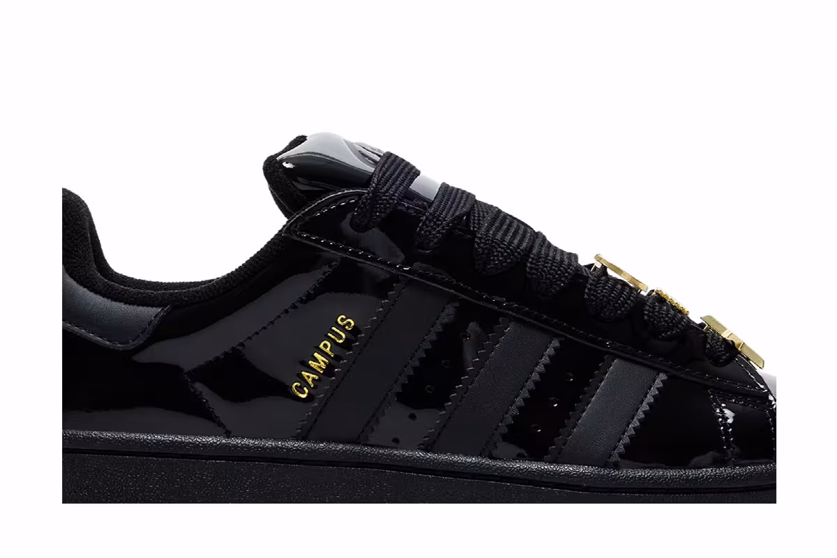 adidas Women's Campus 00s Core Black Gold Metallic, view 3