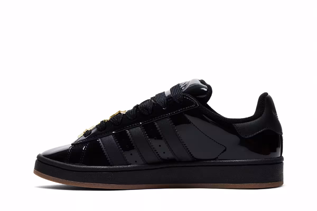 adidas Women's Campus 00s Core Black Gold Metallic, view 4