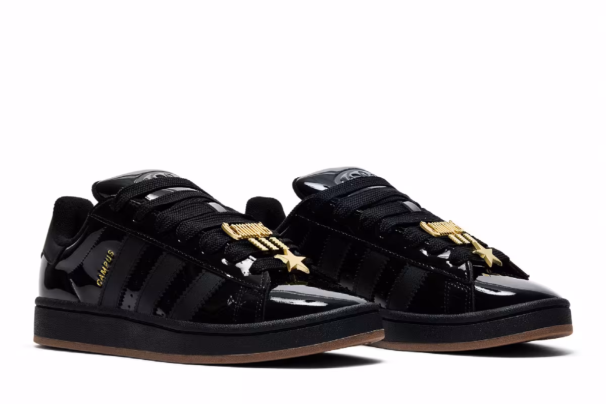 adidas Women's Campus 00s Core Black Gold Metallic, view 9