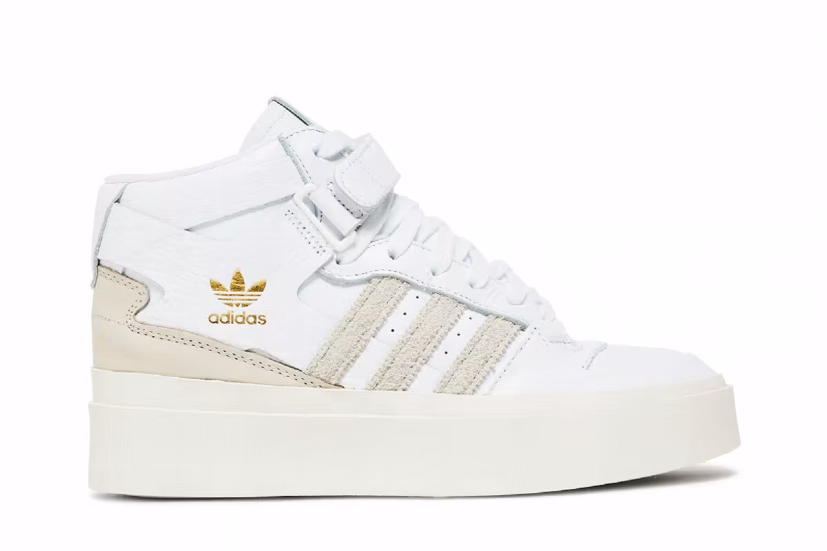 adidas Women's Forum Bonega Mid White Orbit Grey, view 2