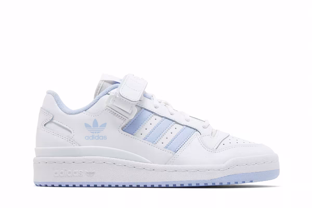 adidas Women's Forum Low White Blue Dawn, view 2