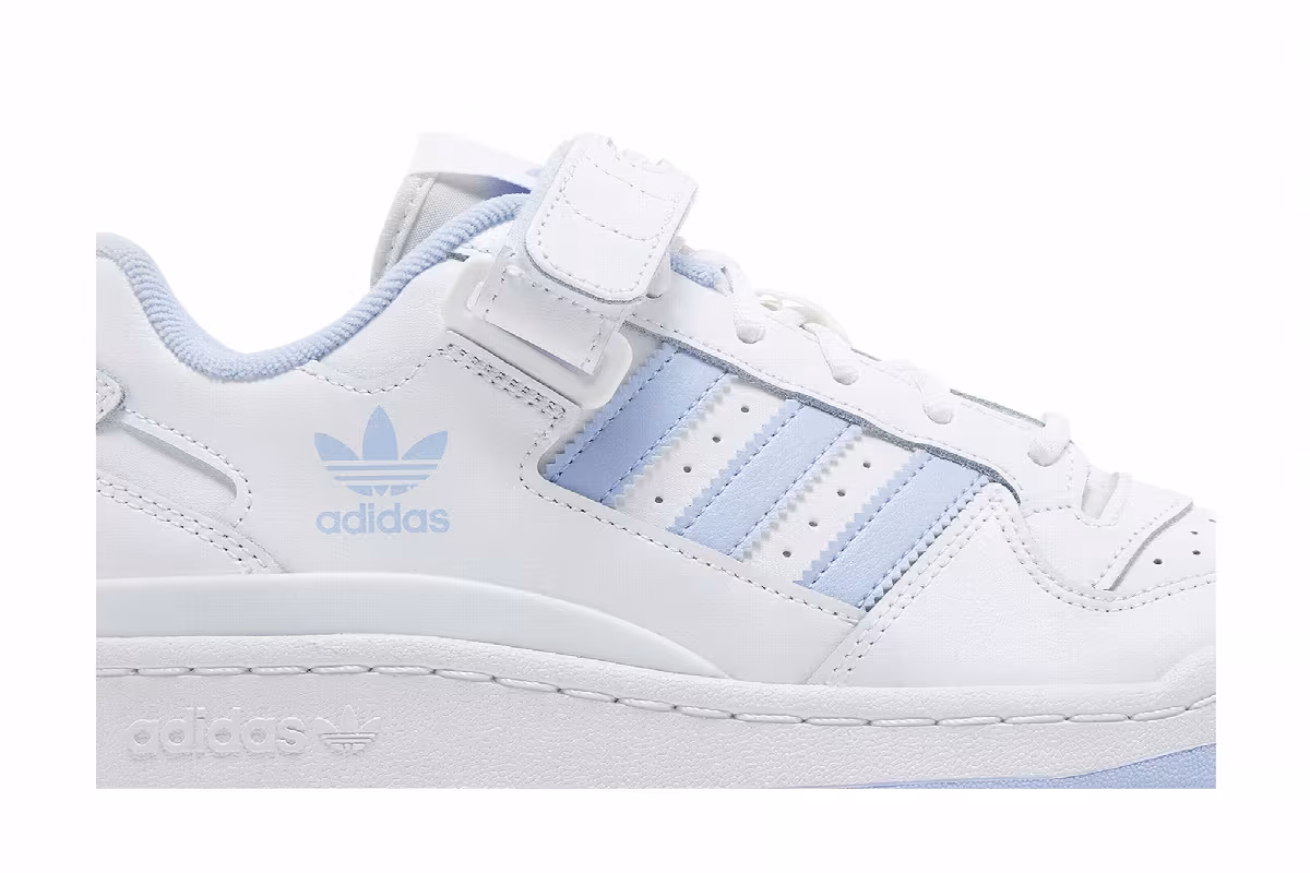 adidas Women's Forum Low White Blue Dawn, view 3