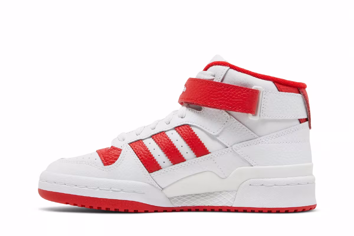 Adidas Forum Mid J White Vivid Red, view 4